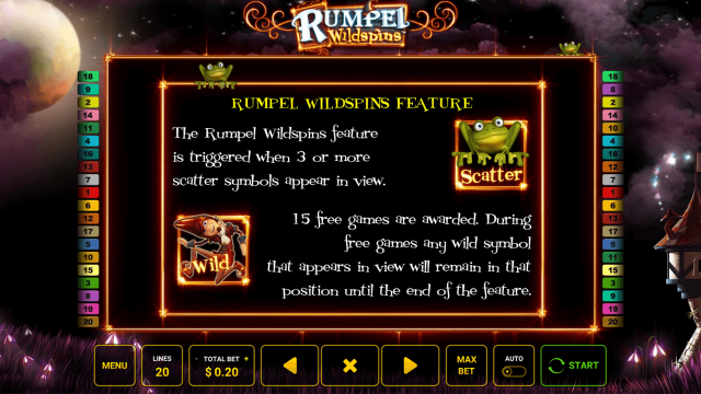 Характеристики слота Rumpel Wildspins 2